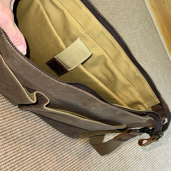 NEWHEY Waxed Canvas & Leather Laptop Messenger Bag - Picture 7 of 12